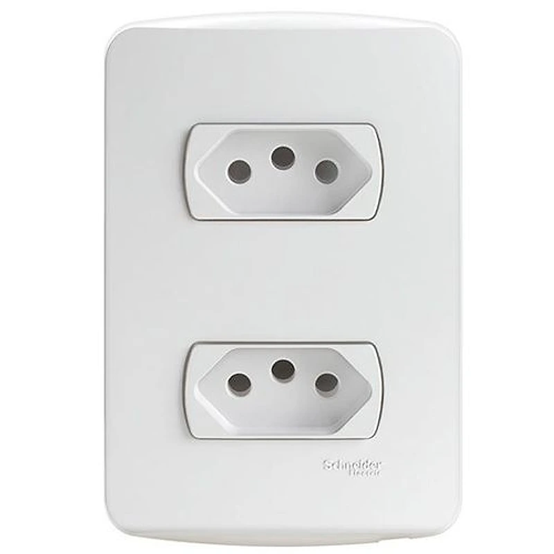 Conjunto Duas Tomadas 10A 4x2 Branco Linha Miluz Schneider — Campinas