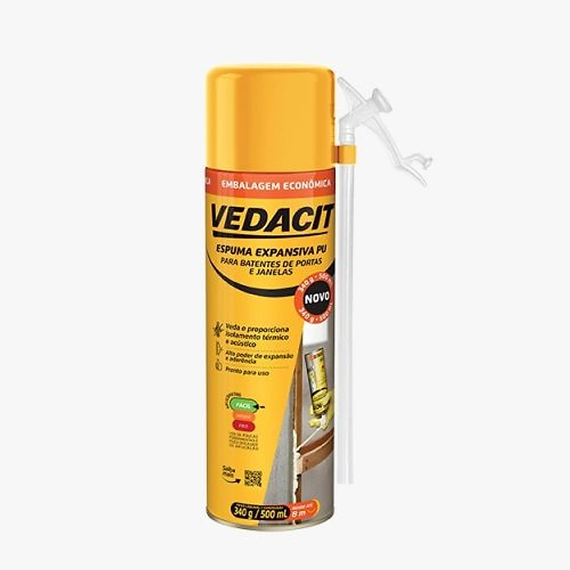Espuma Expansiva de Poliuretano 500ml / 340g - Vedacit 147986 — Campinas