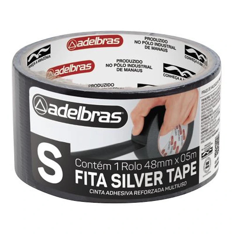 Fita Silver Tape Preta 48mm x 5m Adelbras 803080031 — Campinas
