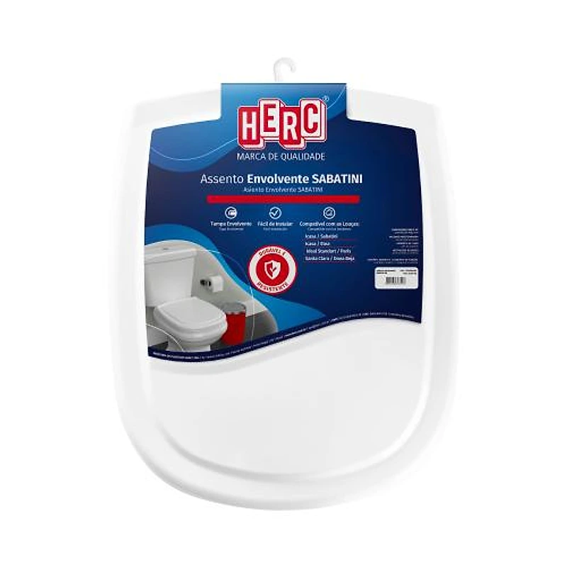 Assento Sanitário Envolvente Retangular Branco Paris/Saba Herc — Campinas