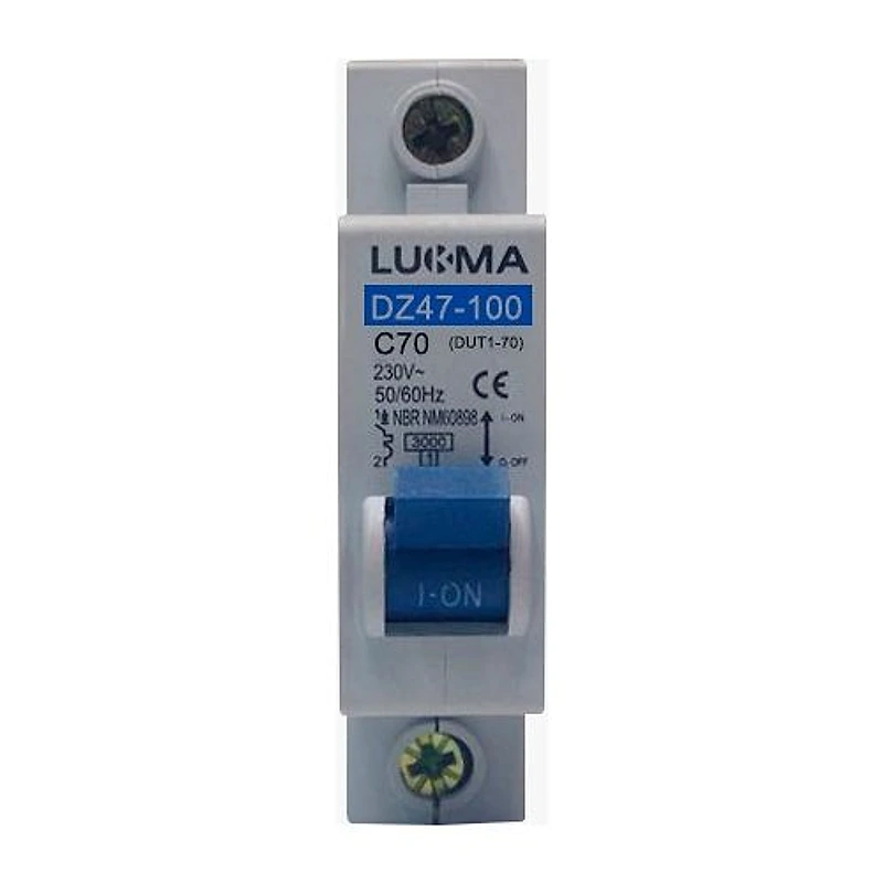 Disjuntor DIN Unipolar 70A Curva C Lukma — Campinas