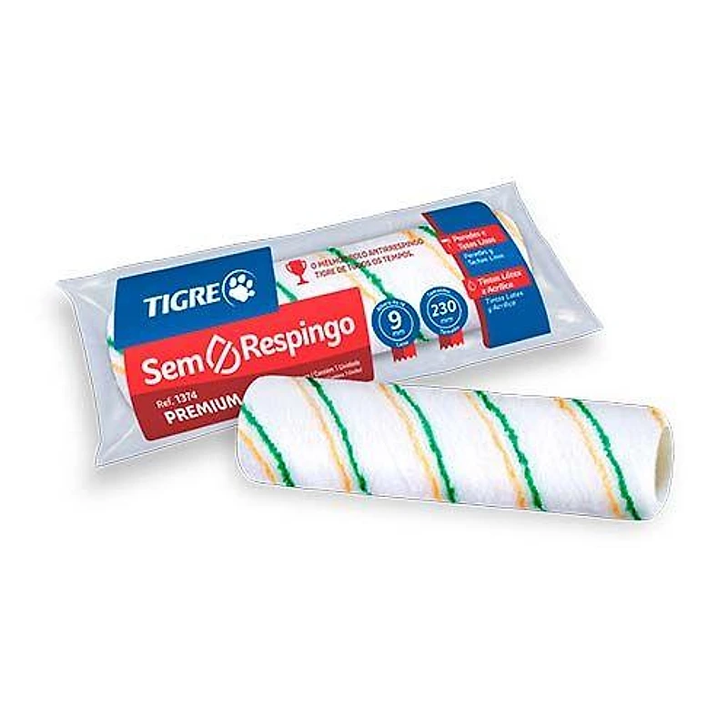 Rolo de Lã Sem Respingo 23cm Tigre — Campinas
