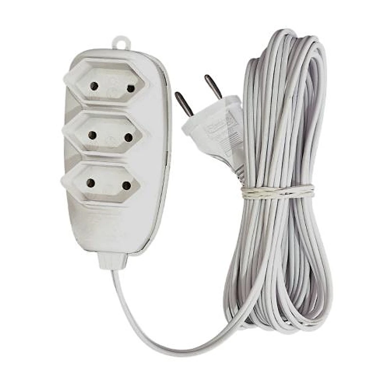 Extensão Elétrica Paralela 2P 10A 2x0,75mm² 5 Metros Branca Annlux — Campinas