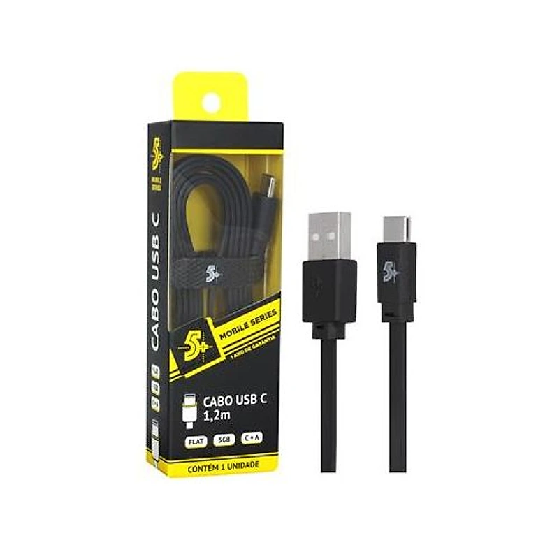 Cabo Carregador USB-A para USB-C 1,2 Metros Preto Pix — Campinas