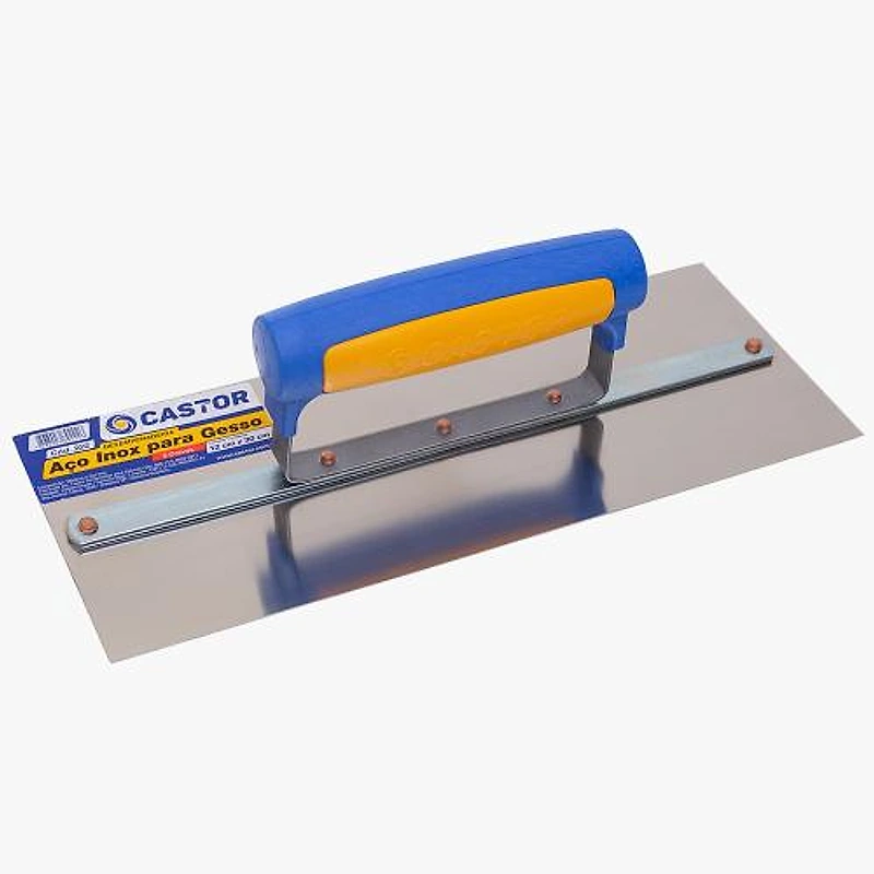 Desempenadeira de Aço para Gesso 12x30cm Castor — Campinas