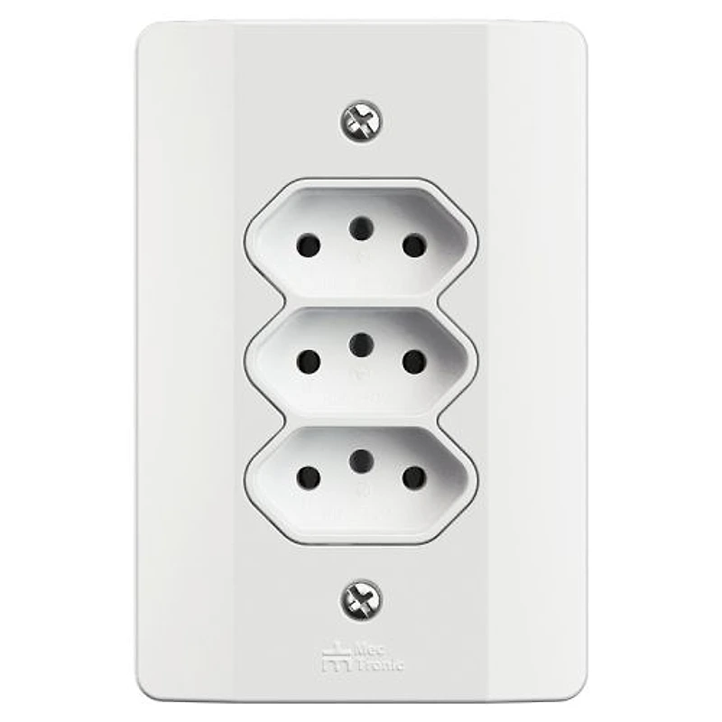 Conjunto Sobrepor 4x2 Branco com 3 Tomadas 10A Mill Mec — Campinas
