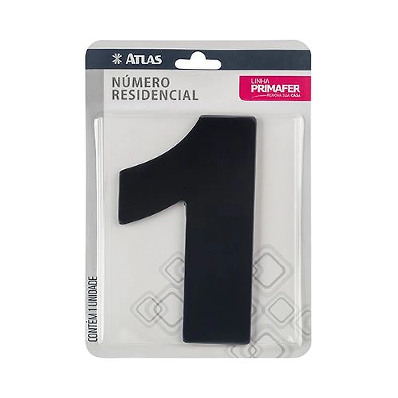 Número Residencial 1 Alumínio Composto Preto 12,5cm Primafer — Campinas