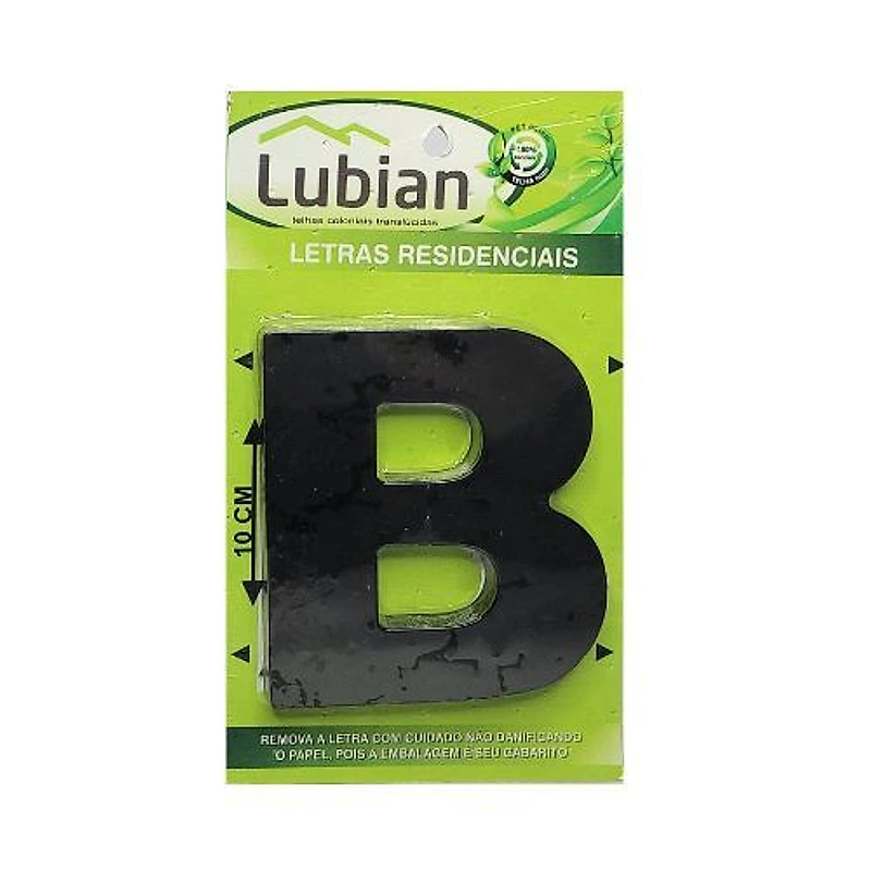 Letra Residencial B ABS Preto Lubian — Campinas