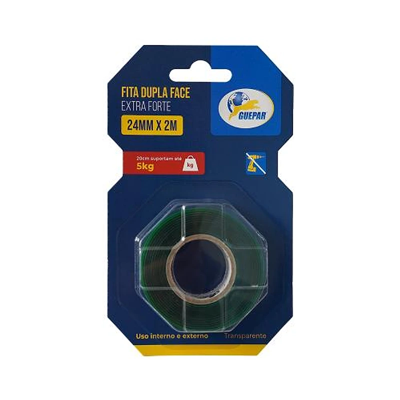 Fita Dupla Face de Espuma Interna e Externa 24mm x 2m Guepar 861-06573 — Campinas