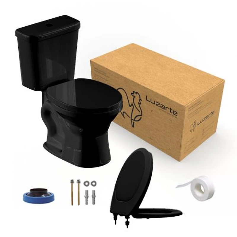 Kit Completo Bacia e Caixa Acoplada 3/6L Preta Porto Luzarte — Campinas