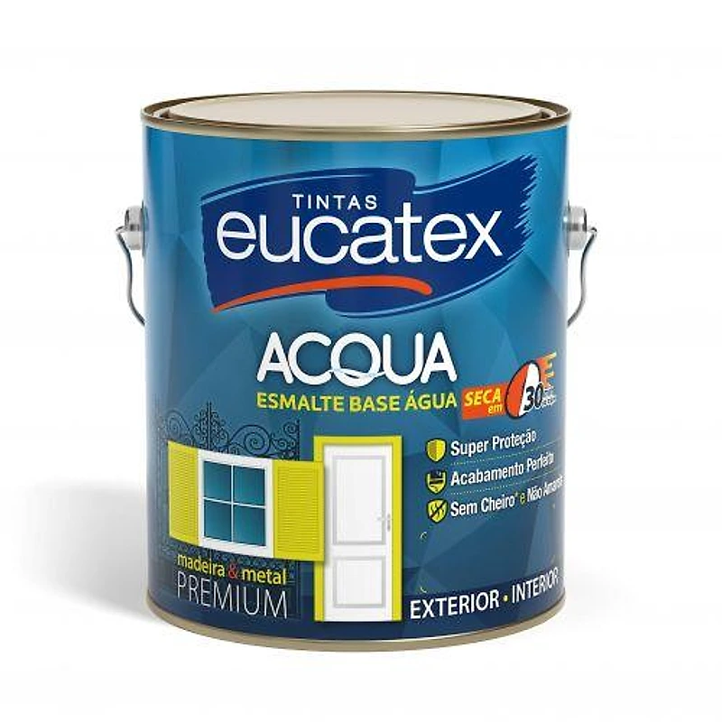 Tinta Esmalte Premium Base Água Eucatex Brilhante Branco Galão de 3,6L — Campinas