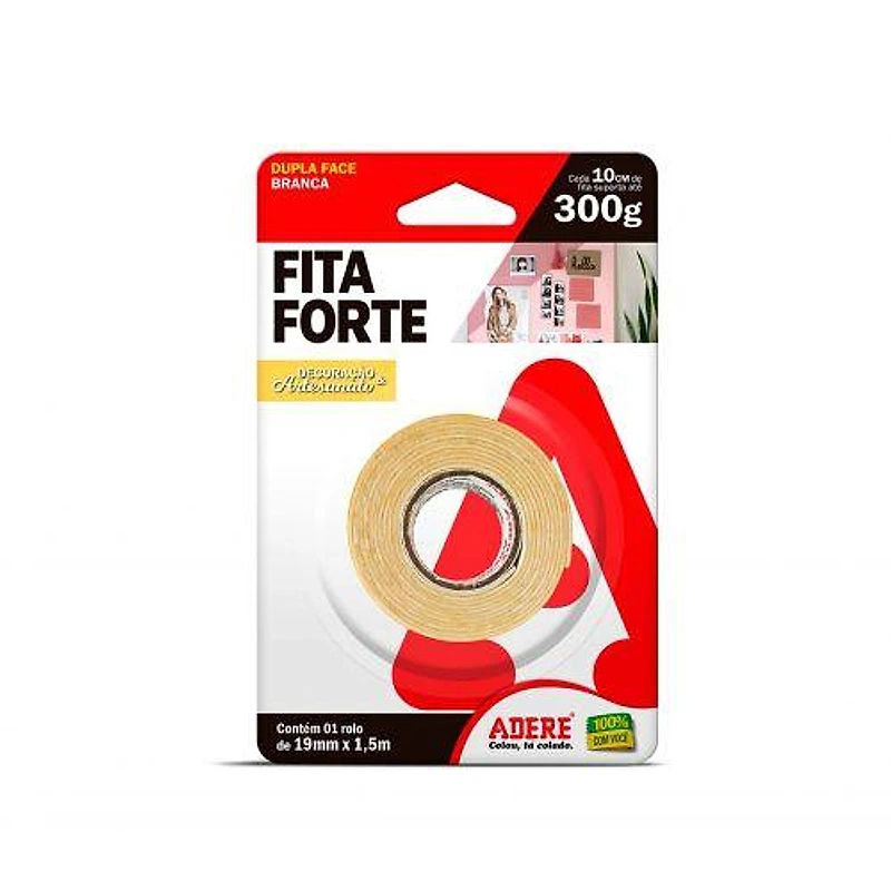Fita Dupla Face de Espuma Interna 19mm x 1,5m Adere — Campinas