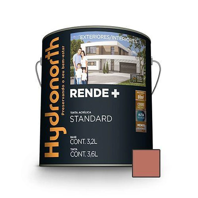 Tinta Acrílica Standard Rende+ Hydronorth Fosca Terra Roxa Galão 3,6L — Campinas