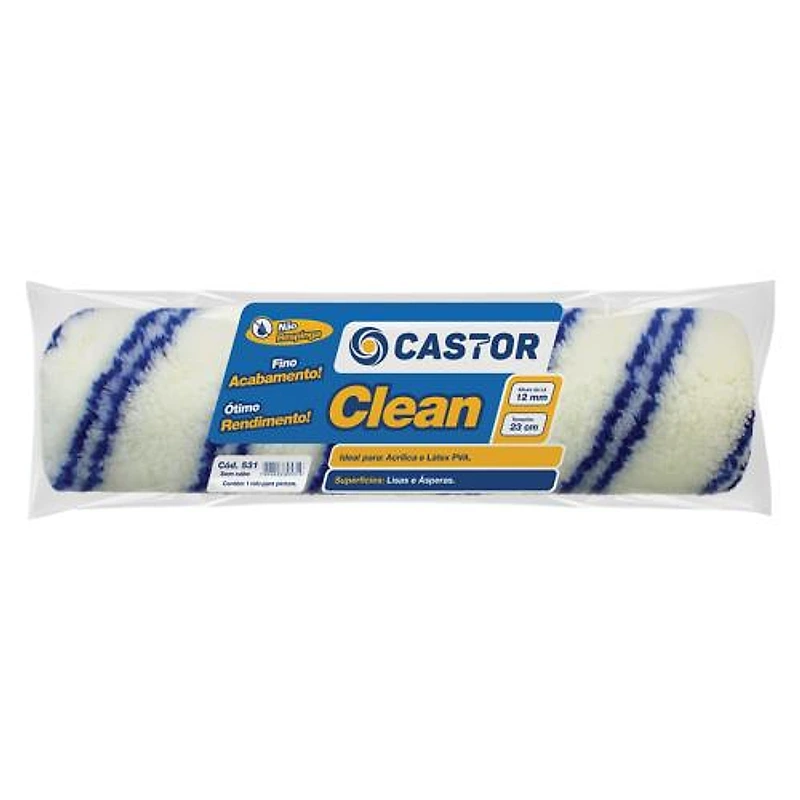 Rolo de Lã Sem Respingo Clean 23cm Castor — Campinas