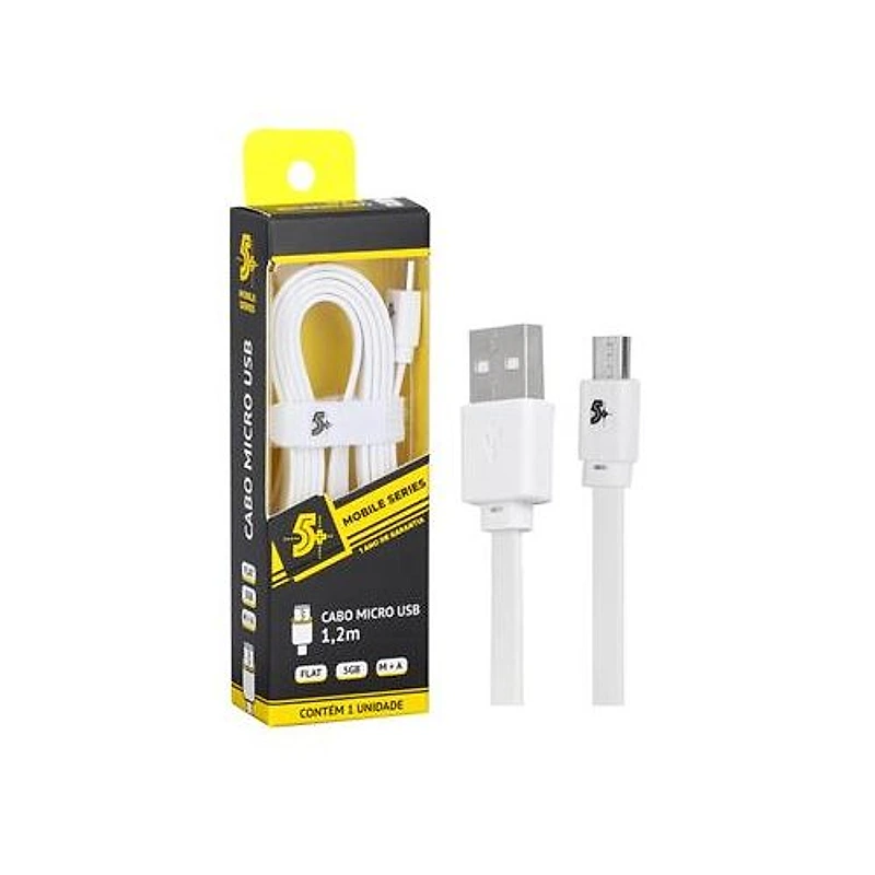 Cabo Carregador USB para Micro USB V8 1,2 Metros Branco Pix — Campinas