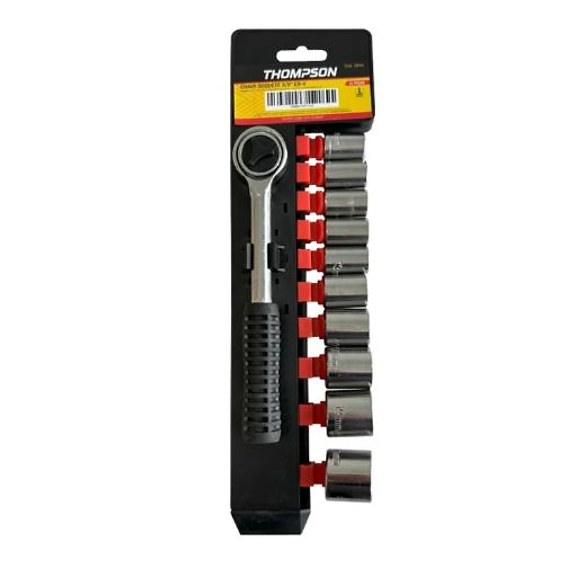 Jogo de Soquete Sextavado com Catraca 3/8" (9,5mm) 11 Peças Thompson — Campinas