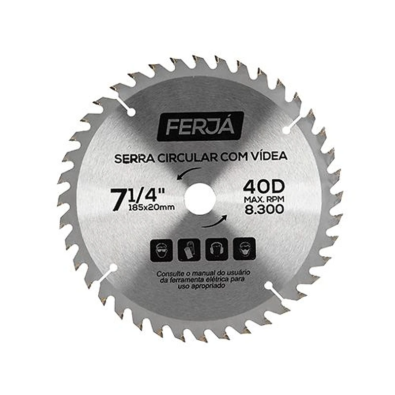 Disco de Serra Circular com Wídea 7.1/4" 40 Dentes Ferja — Campinas
