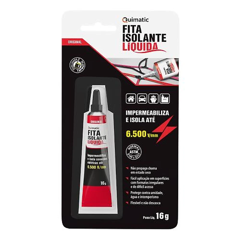 Fita Isolante Líquida Preta 16g Quimatic — Campinas