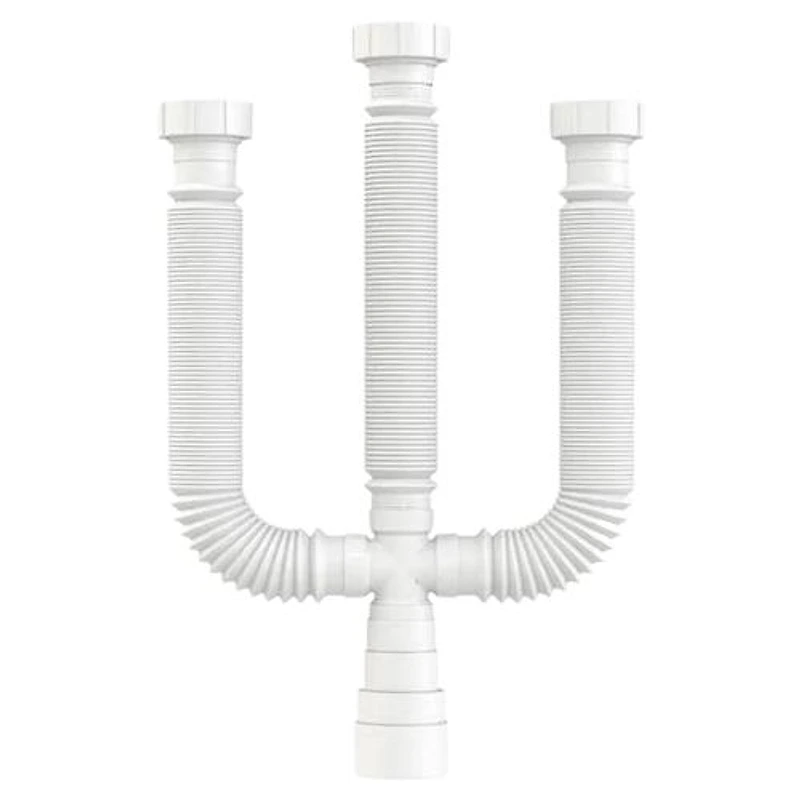 Sifão Tubo Extensivo Flexível Triplo Branco Anel PVC Socel — Campinas