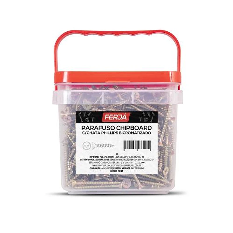 Parafuso Chipboard Cabeça Chata Phillips 5,0x50 Bicromatizado (centena com 100 peças) 30960 Ferja — Campinas