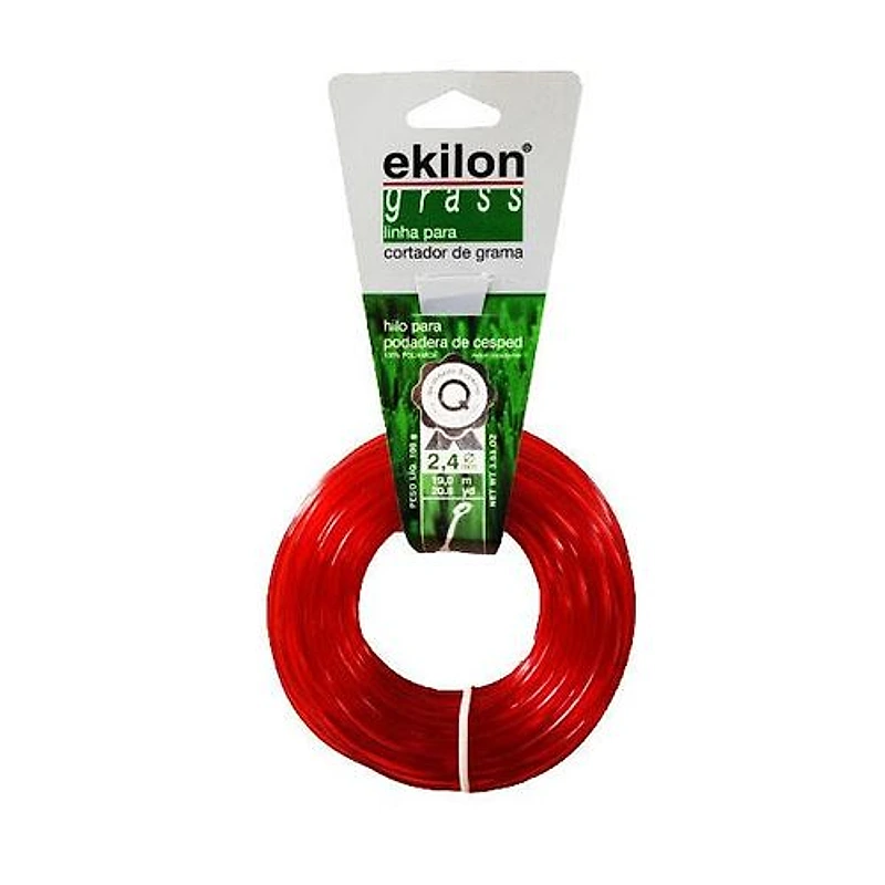 Fio de Nylon para Cortador de Grama Redondo 2,40 mm x 19 m 100 g Vermelho Ekilon 007016 — Campinas