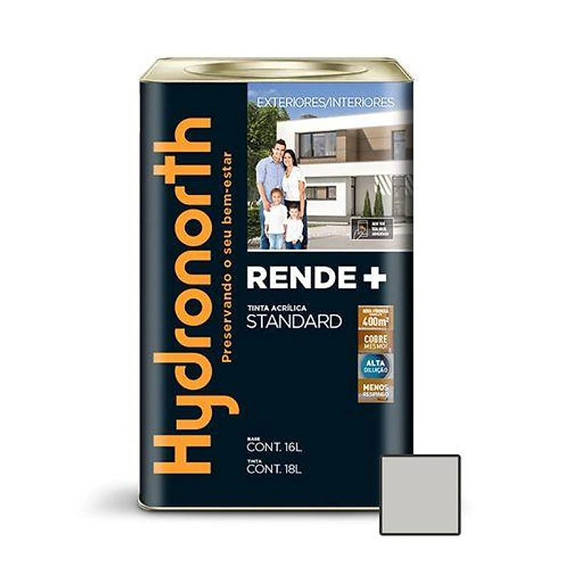 Tinta Acrílica Standard Rende+ Crômio Lata 18L Hydronorth — Campinas