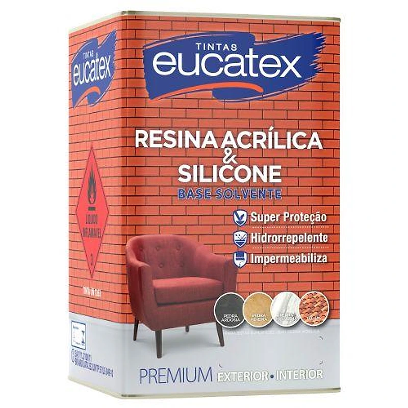 Resina Base Solvente Brilhante Incolor 18L Eucatex — Campinas
