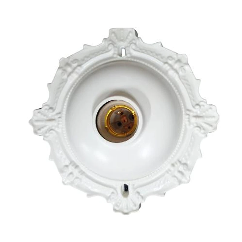 Plafonier Decorativo de PVC com Soquete de Porcelana Branco Annlux 8-27 — Campinas