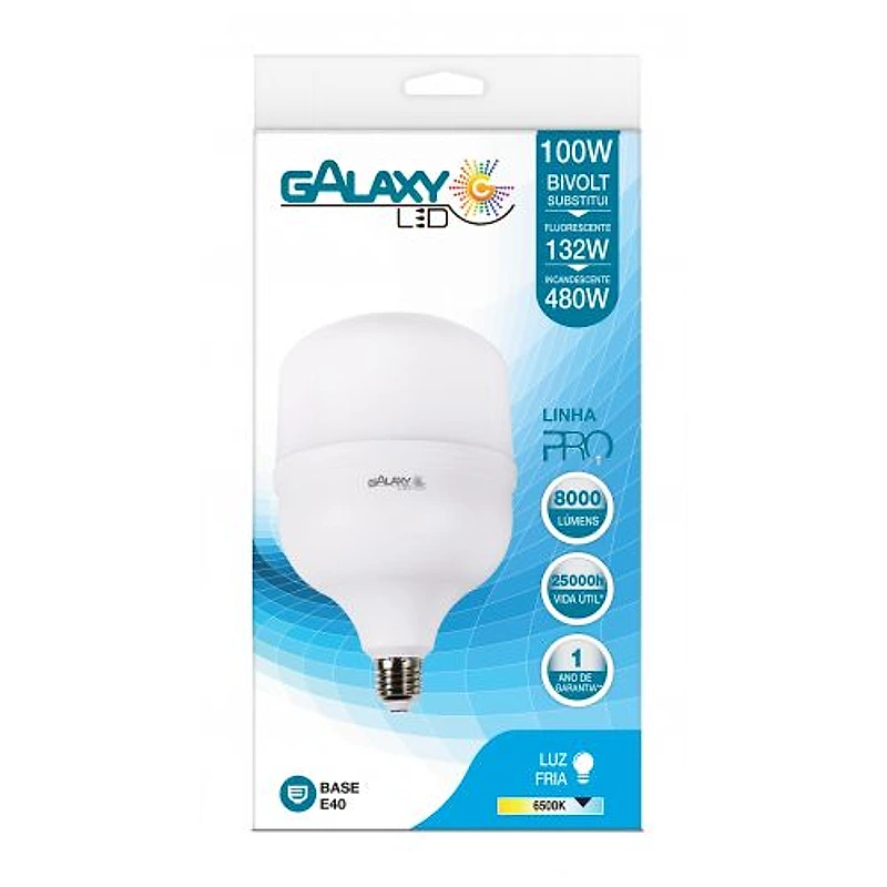 Lâmpada LED Bulbo Alta Potência 100W Branca Fria 6500K Galaxy 4206A — Campinas