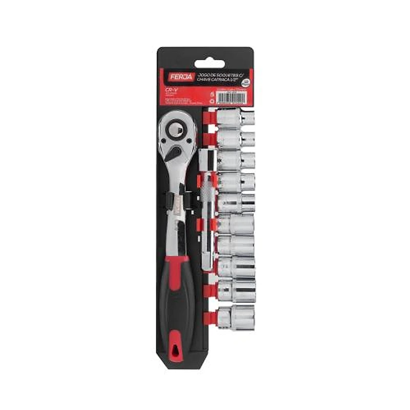 Jogo de Soquete Sextavado com Catraca 1/2" (12,7mm) 12 Peças Ferja — Campinas