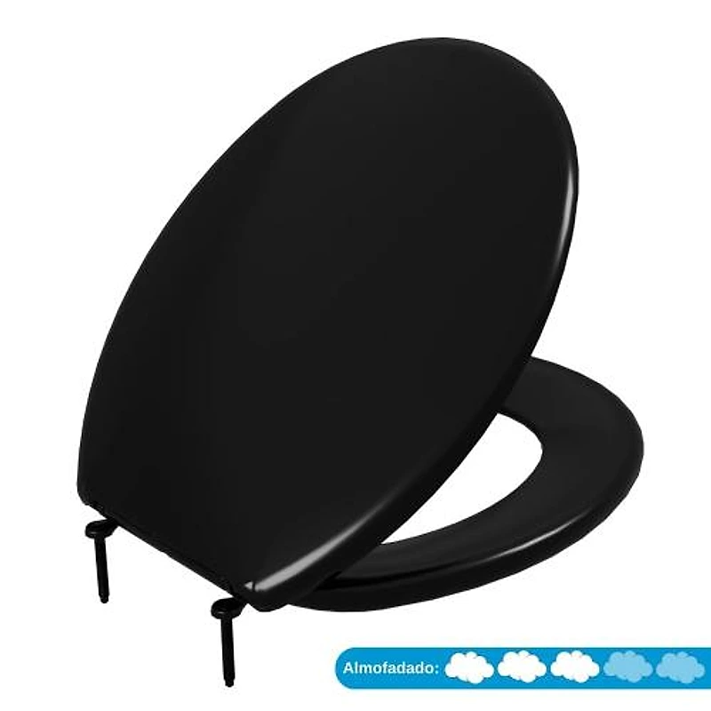 Assento Sanitário Almofadado Slim Oval Preto Taj Astra Cod. TAJ/AS*PR1 — Campinas