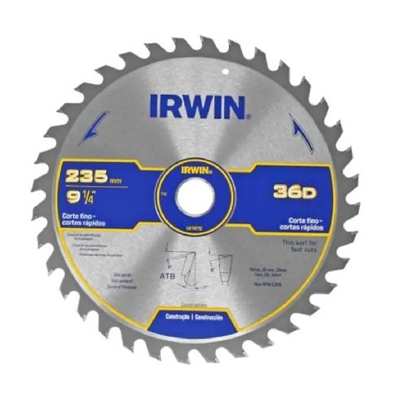 Disco de Serra Circular com Wídea 9.1/4" 36 Dentes Irwin — Campinas