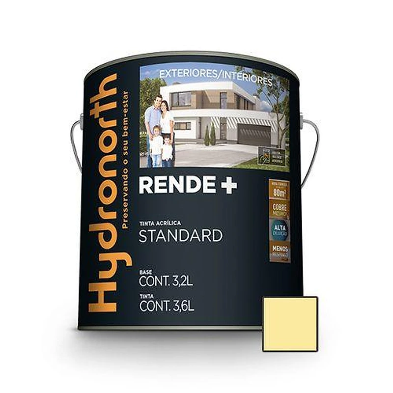 Tinta Acrílica Standard Rende+ Amarelo Canário Galão 3,6L Hydronorth — Campinas