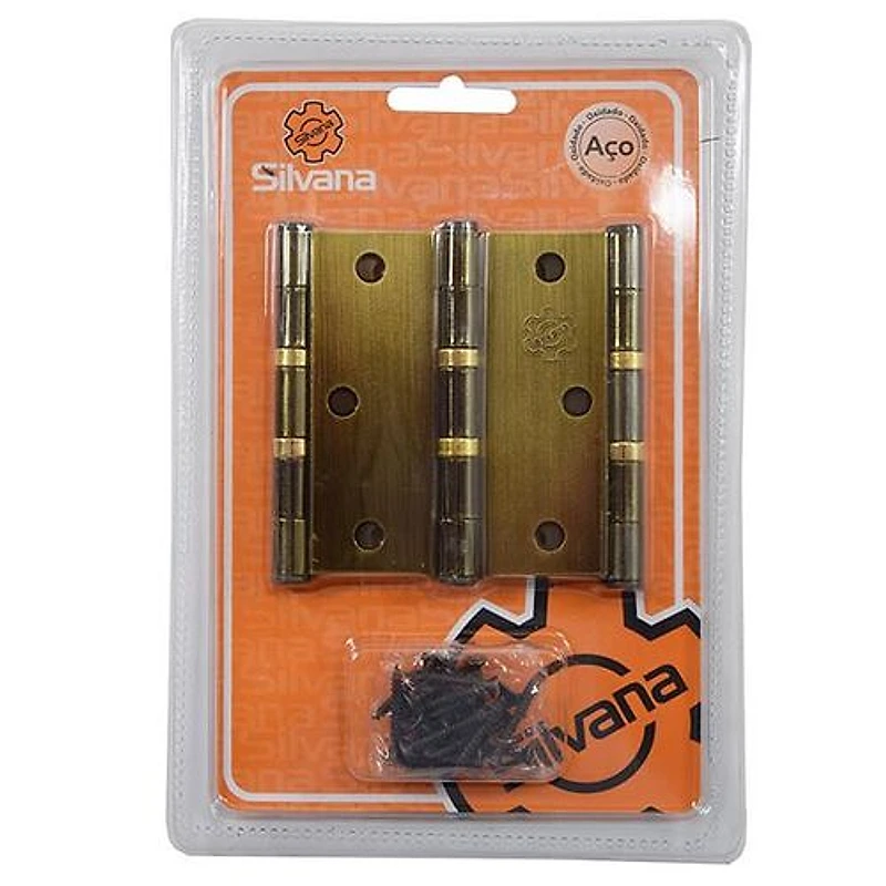 Dobradiça para Porta com Rolamento 3.1/2" x 3" Aço Oxidado Silvana (3 peças) 92518 — Campinas