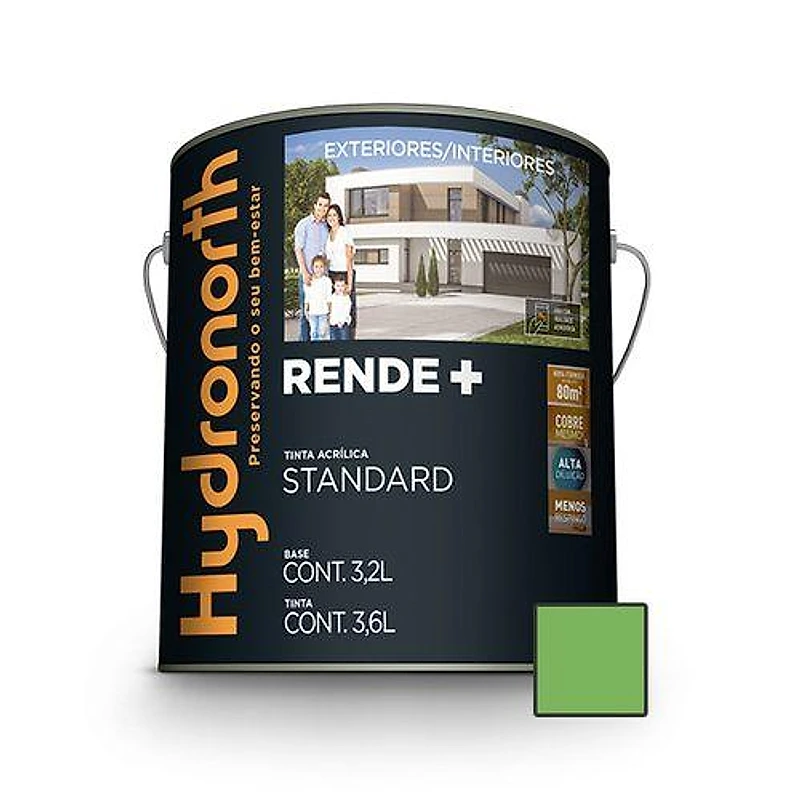 Tinta Acrílica Standard Rende+ Verde Limão Galão 3,6L Hydronorth — Campinas