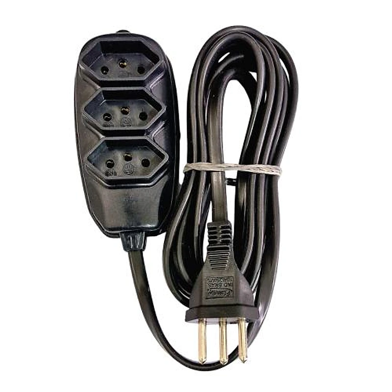 Extensão Elétrica Tripolar PP 10A 3x0,75mm² 5 Metros Preta Annlux — Campinas