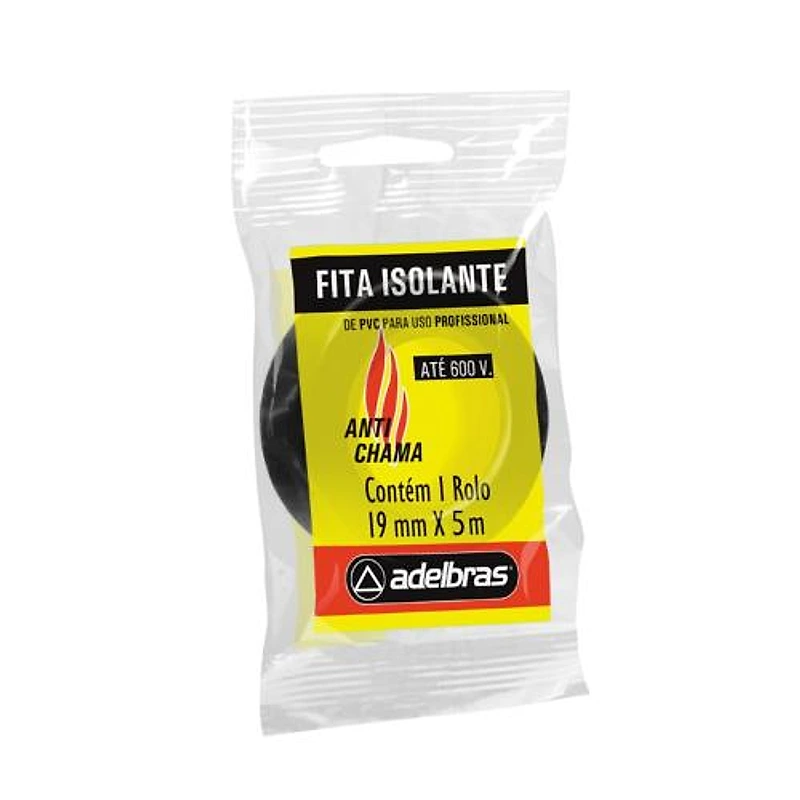 Fita Isolante Preta Antichama 5 Metros Adelbras — Campinas