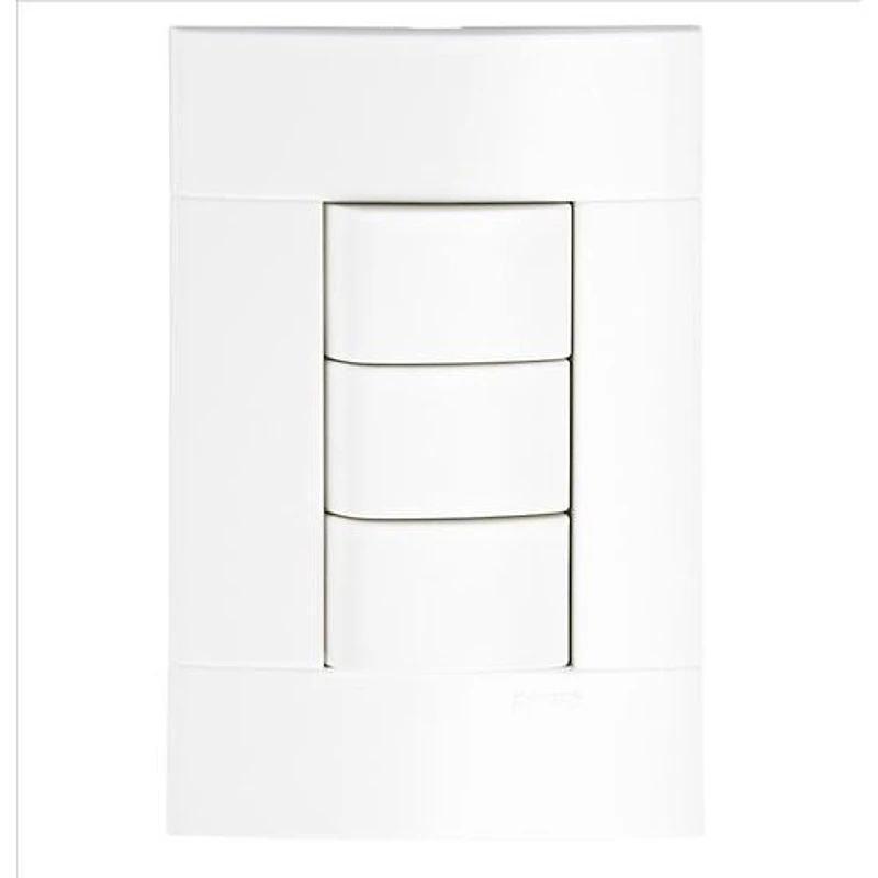 Conjunto com Três Interruptores Simples Schneider Lunare 4x2 Branco PRM43191 — Campinas