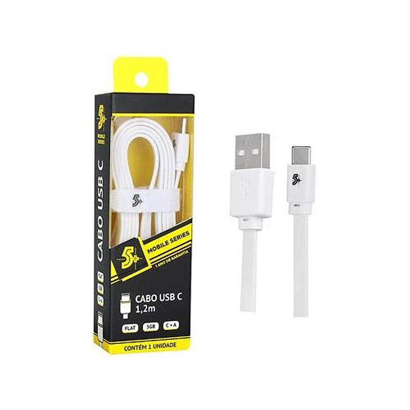Cabo Carregador USB-A para USB-C 1,2 Metros Branco Pix — Campinas