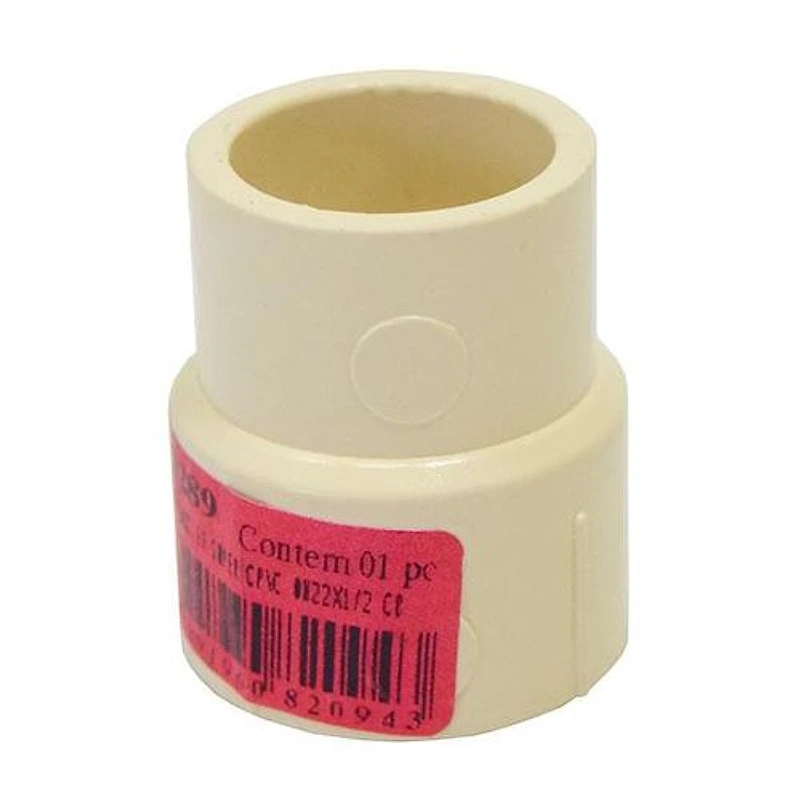 Luva de Transição CPVC Água Quente 22mm x 1/2" com Rosca Fêmea Super CPVC Amanco — Campinas