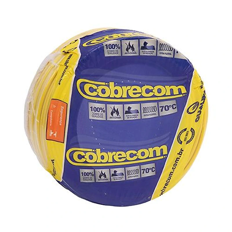 Cabo Flexível 2,5mm² Amarelo Rolo 100m Cobrecom — Campinas