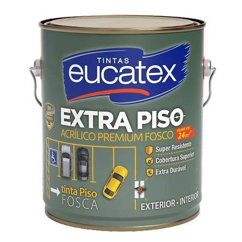 Tinta Acrílica Extra para Piso Eucatex Fosco Amarelo Demarcação Galão 3,6L — Campinas