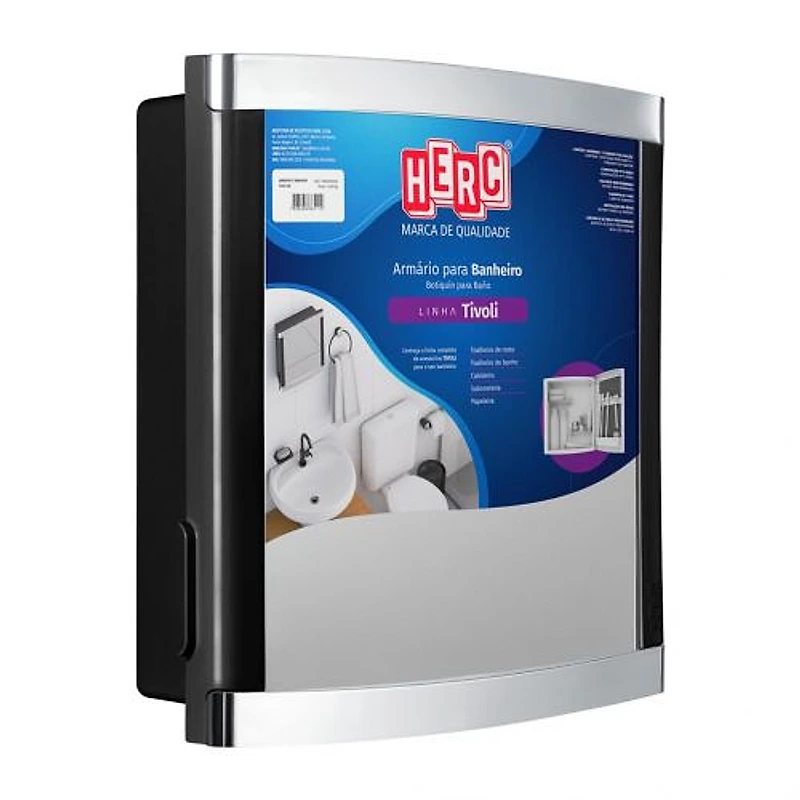 Armário para Banheiro Preto e Cromado Tivoli Herc 1000000360 — Campinas