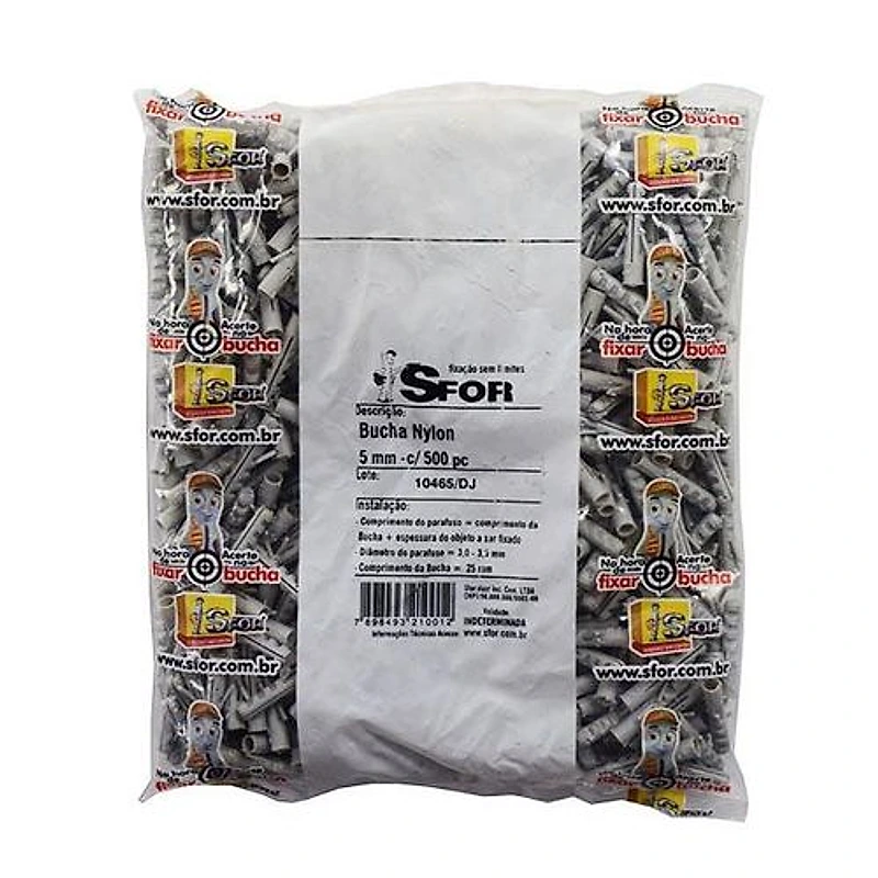 Bucha de Nylon SF05 (500 peças) Sfor — Campinas