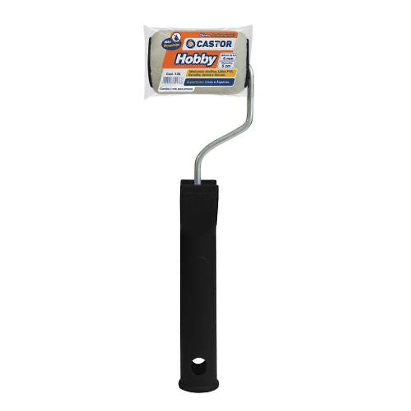 Mini Rolo de Lã Sem Respingo Hobby 5cm com Cabo Castor — Campinas