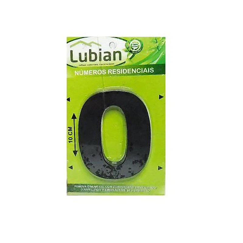 Número Residencial 0 ABS Preto 10cm Lubian — Campinas