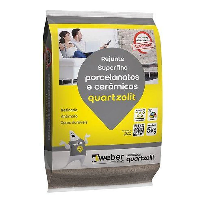 Rejunte para Porcelanato Cinza Outono 5kg Quartzolit — Campinas