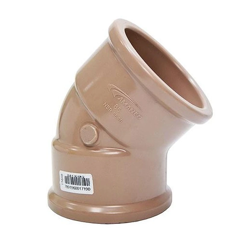 Joelho PVC Soldável 45° 3" (85mm) Amanco NBR 5648 — Campinas