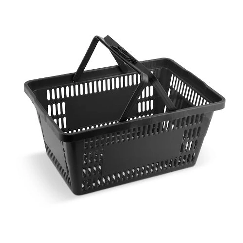 Cesto Expositor Plástico Preto 16 Litros com Alça (42x29x20cm) Roma (6055 1) — Campinas