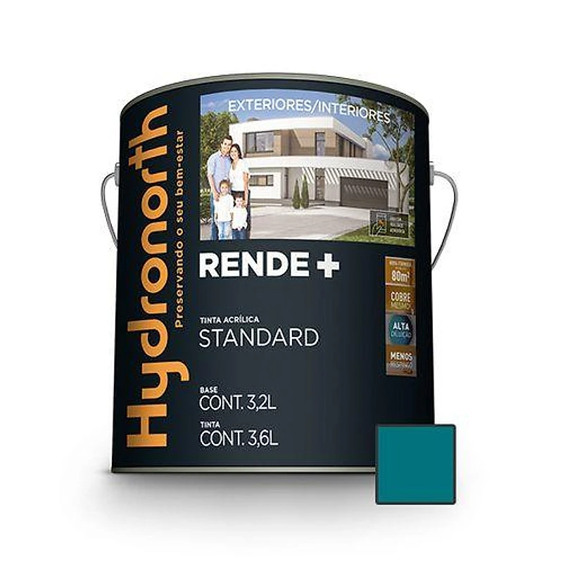 Tinta Acrílica Standard Rende+ Azul Petróleo Galão 3,6L Hydronorth — Campinas